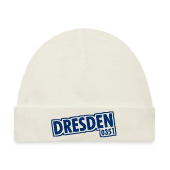 Dresden - 0351 - Vorwahl - Sachsen - Baby Premium Organic Mütze - Naturweiß - Vorne