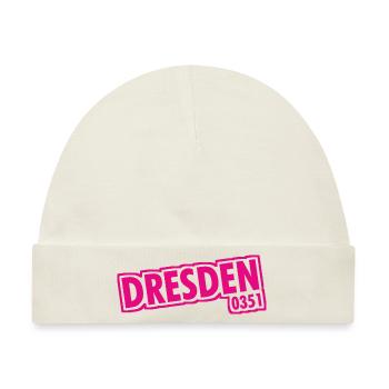Dresden - 0351 - Vorwahl - Sachsen - Baby Premium Organic Mütze - Naturweiß - Vorne