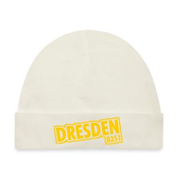 Dresden - 0351 - Vorwahl - Sachsen - Baby Premium Organic Mütze - Naturweiß - Vorne