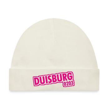 Duisburg - 0203 - Vorwahl - NRW - Ruhrpott - Baby Premium Organic Mütze - Naturweiß - Vorne