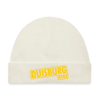 Duisburg - 0203 - Vorwahl - NRW - Ruhrpott - Baby Premium Organic Mütze - Naturweiß - Vorne