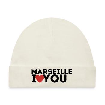 Marseille Ich liebe dich - Baby Premium Organic Mütze - Naturweiß - Vorne