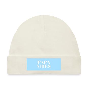 papa vibes - Baby Premium Organic Mütze - Naturweiß - Vorne