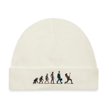 Evolution Guitar Player - Baby Premium Organic Mütze - Naturweiß - Vorne