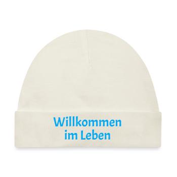 Willkommen im Leben - Baby Premium Organic Mütze - Naturweiß - Vorne
