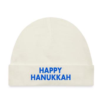 HAPPY HANUKKAH - Baby Premium Organic Mütze - Naturweiß - Vorne