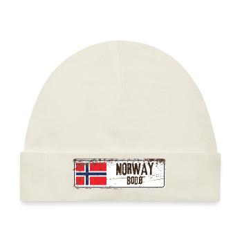 Bodø Norwegen Flagge - Baby Premium Organic Mütze - Naturweiß - Vorne