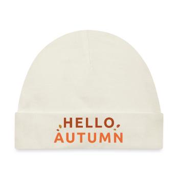 Schriftzug "hello autumn" - Baby Premium Organic Mütze - Naturweiß - Vorne