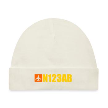 Custom Aviation - Flugzeug - Luffahrt - Pilot - Baby Premium Organic Mütze - Naturweiß - Vorne