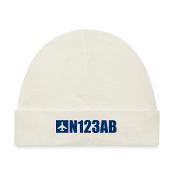 Custom Aviation - Flugzeug - Luffahrt - Pilot - Baby Premium Organic Mütze - Naturweiß - Vorne