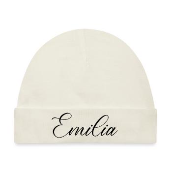 emilia name - Baby Premium Organic Mütze - Naturweiß - Vorne