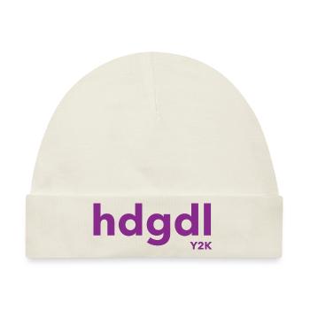hdgdl hab dich ganz doll liebY2K Jahr2000 lila - Baby Premium Organic Mütze - Naturweiß - Vorne