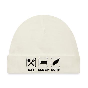 Surfing Surfboard Surfer Wassersport - Baby Premium Organic Mütze - Naturweiß - Vorne