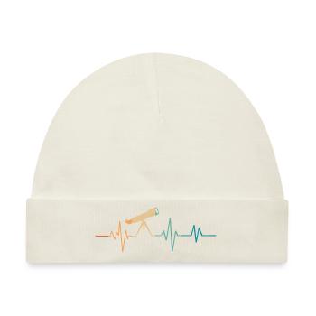 Heartbeat Retro Teleskop - Baby Premium Organic Mütze - Naturweiß - Vorne