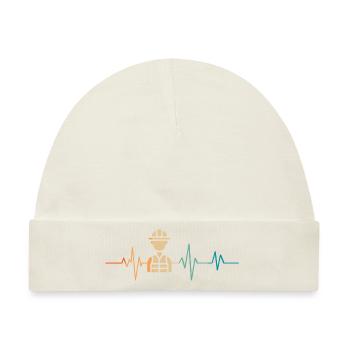 Heartbeat Retro Works Treiber - Baby Premium Organic Mütze - Naturweiß - Vorne