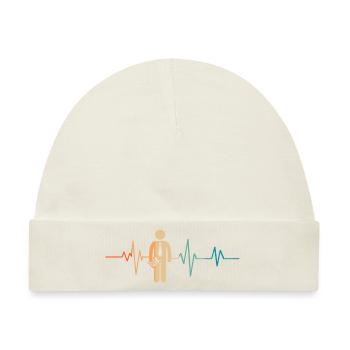 Retro-Buchhaltung Heartbeat - Baby Premium Organic Mütze - Naturweiß - Vorne