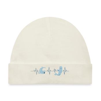 Beluga Heartbeat - Geschenkidee - Baby Premium Organic Mütze - Naturweiß - Vorne