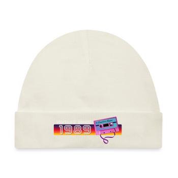 Vintage seit 1989 Nostalgik & Vintage Musik - Baby Premium Organic Mütze - Naturweiß - Vorne