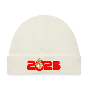 2025 chinesisches Neujahr - Baby Premium Organic Mütze - Naturweiß - Vorne