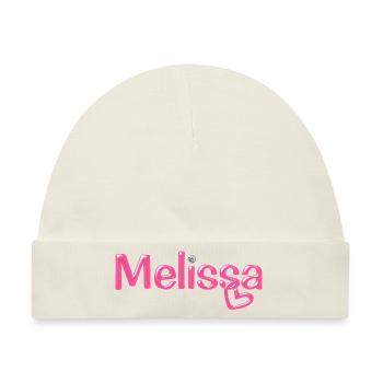 Melissa Name Ballonschrift - Baby Premium Organic Mütze - Naturweiß - Vorne