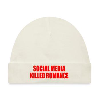 social media killed romance - Baby Premium Organic Mütze - Naturweiß - Vorne