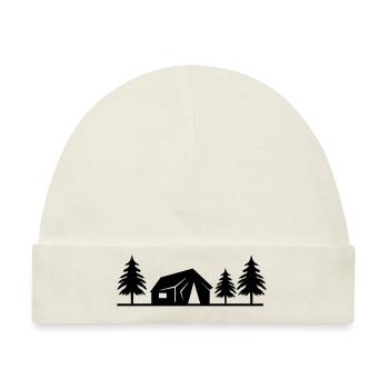 hütte im wald - Baby Premium Organic Mütze - Naturweiß - Vorne