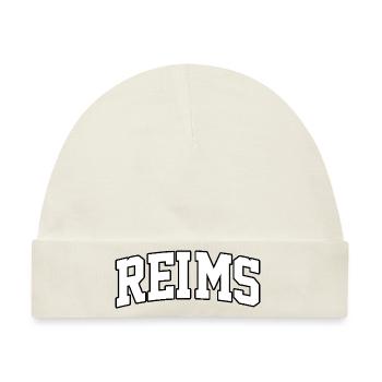 Reims Logo: Kollegiales Design im französischen Stil - Baby Premium Organic Mütze - Naturweiß - Vorne