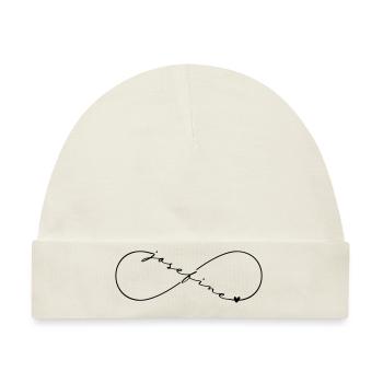 Josefine Name Infinitysymbol - Baby Premium Organic Mütze - Naturweiß - Vorne