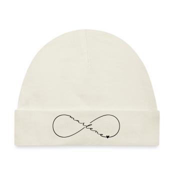 Marlene Name Infinitysymbol - Baby Premium Organic Mütze - Naturweiß - Vorne
