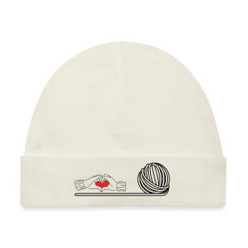 Stricken Stricken Häkeln Stricker - Baby Premium Organic Mütze - Naturweiß - Vorne
