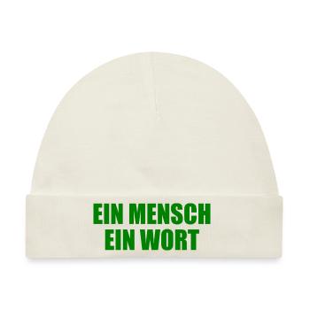 ein mensch ein wort - Baby Premium Organic Mütze - Naturweiß - Vorne