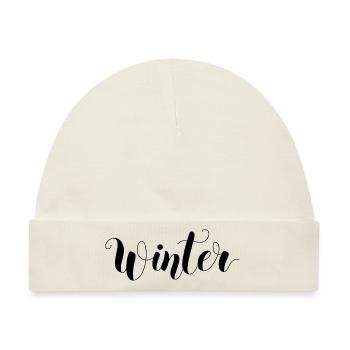 Winter - Baby Premium Organic Mütze - Naturweiß - Vorne