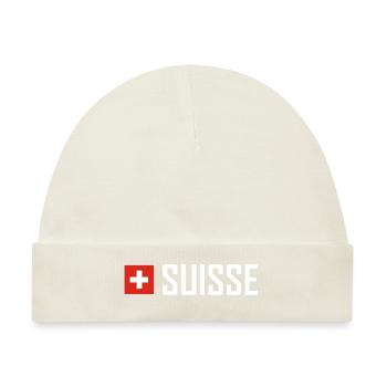 Schweiz - Flagge - Schwiiz - Suisse - Switzerland - Baby Premium Organic Mütze - Naturweiß - Vorne