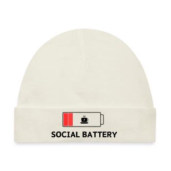 Social Battery - Baby Premium Organic Mütze - Naturweiß - Vorne