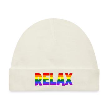 RELAX - Entspannen - Entspannung - chill - chillen - Baby Premium Organic Mütze - Naturweiß - Vorne