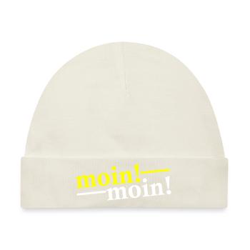 Moin Moin Gruß - Baby Premium Organic Mütze - Naturweiß - Vorne