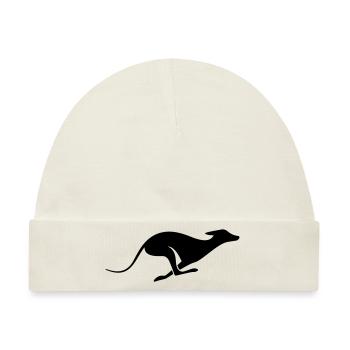 Windhund Silhouette – Sighthound, Greyhound Design - Baby Premium Organic Mütze - Naturweiß - Vorne