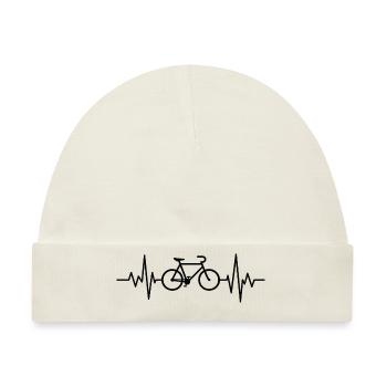 Herzfrequenz-Radfahren - Baby Premium Organic Mütze - Naturweiß - Vorne