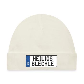Heiligs Blechle | Typisch Schwäbisch - Baby Premium Organic Mütze - Naturweiß - Vorne