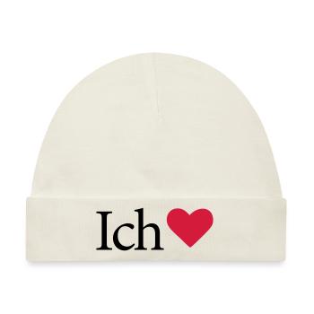 I Love - Baby Premium Organic Mütze - Naturweiß - Vorne