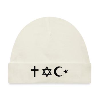 Religion, Islam, Judentum, Gott, Christ - Baby Premium Organic Mütze - Naturweiß - Vorne