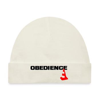 Obedience mit Pylone - Baby Premium Organic Mütze - Naturweiß - Vorne