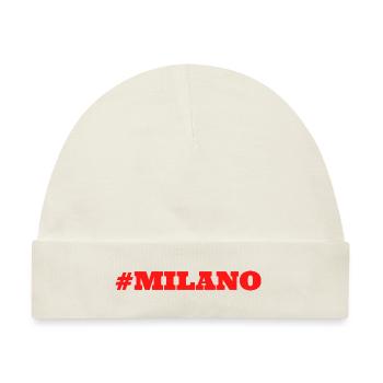 #Milano Mailand Milan - Baby Premium Organic Mütze - Naturweiß - Vorne