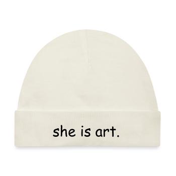 She is art - Baby Premium Organic Mütze - Naturweiß - Vorne