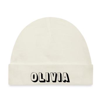 Name - Olivia - Baby Premium Organic Mütze - Naturweiß - Vorne