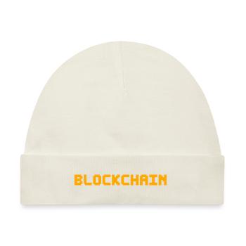 Blockchain Pixel - Baby Premium Organic Mütze - Naturweiß - Vorne