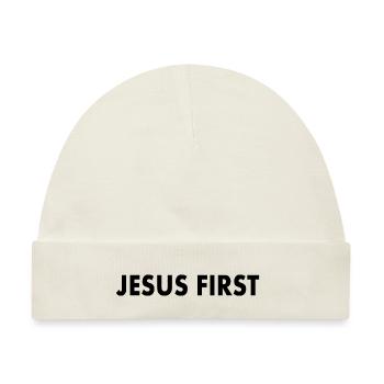 Jesus first - Baby Premium Organic Mütze - Naturweiß - Vorne