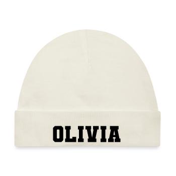 Name - Olivia - Baby Premium Organic Mütze - Naturweiß - Vorne