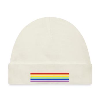 Rainbow Stripes - Baby Premium Organic Mütze - Naturweiß - Vorne