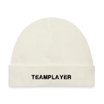 teamplayer,typo,schriftzug,schrift,schwarz - Baby Premium Organic Mütze - Naturweiß - Vorne